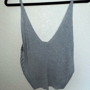 SHEIN Gray Ribbed Knit Tank Top